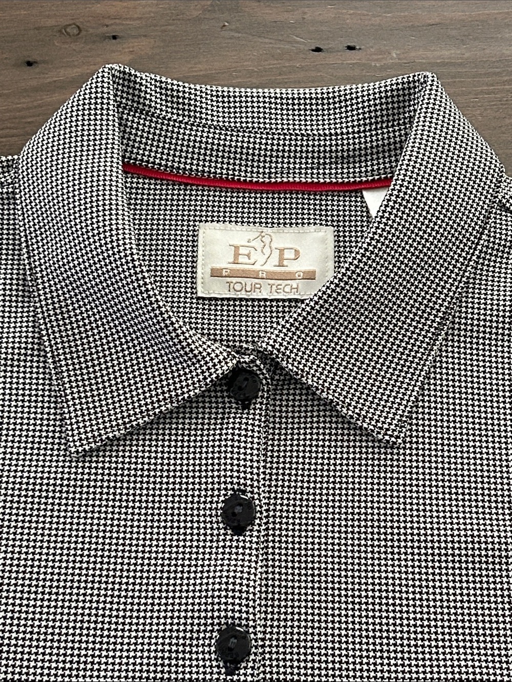 EP PRO Tour Tech sleeveless polo top Black White Gingham